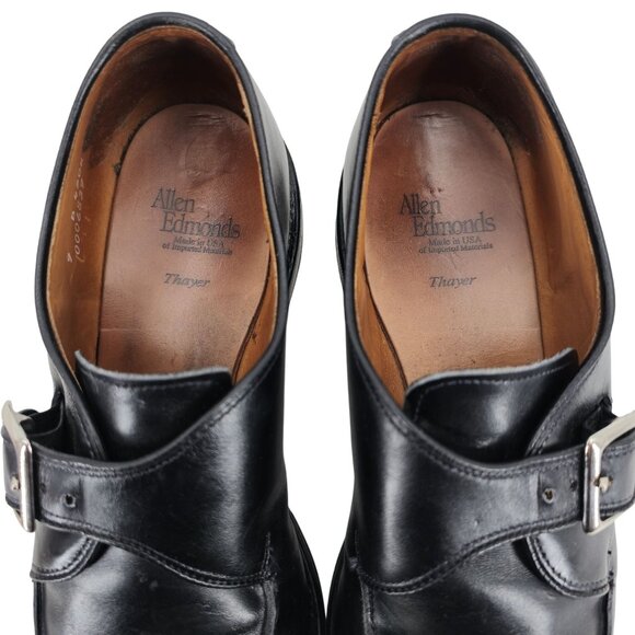 Allen Edmonds Men's 9B Black Calf Leather Dress Shoes Thayer Monk Strap Loafers - Picture 6 of 13